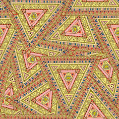 Tribal doddle ethnic seamless pattern.