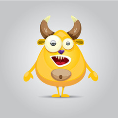 Vector Cartoon cute smiling monster