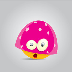 Vector Cartoon cute smiling monster