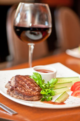 beef meat and wine