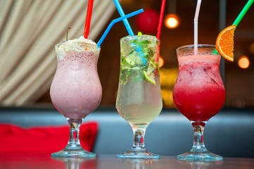 three healthy nonalcoholic cocktails