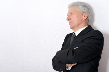 Elderly thoughtful businessman