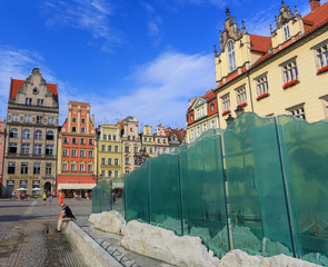 Obraz premium Wrocław - fontanna na rynku