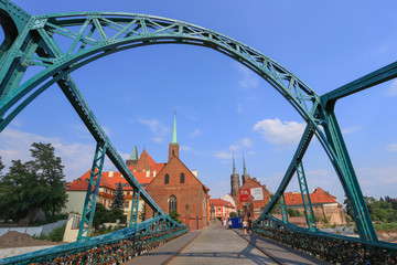 Wrocław - Ostrów Tumski - most zakochanych