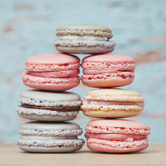 Shabby Chic Background with Macarons