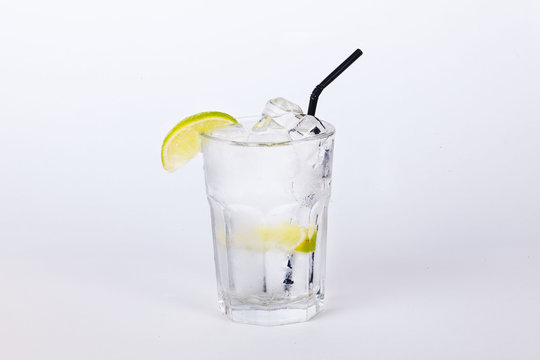 cocktail with lemon and ice