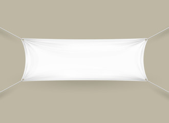 Blank white rectangular horizontal banner