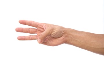 Hand shown three finger symbol