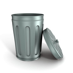 shinny and glossy trashcan