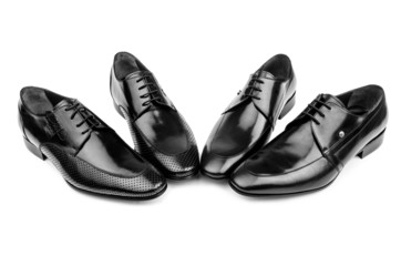 Pair of male shoes isolated on the white