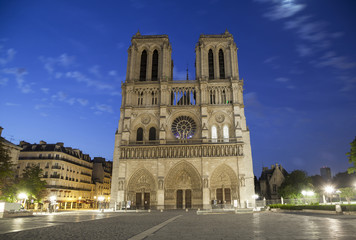Fototapeta na wymiar Notre Dame de Paris at early morning