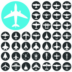 Aircraft icons set