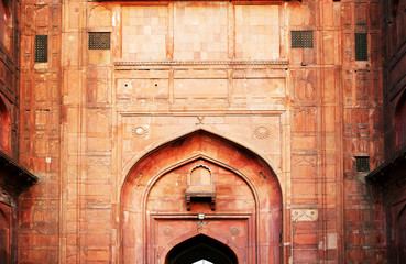 Architectural of Lal Qila - Red Fort in Delhi, India, Asia