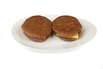 Two rye flatbred on a plate