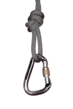 Schraubkarabiner mit Seil
