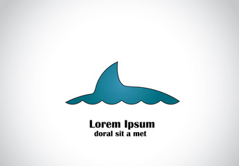 blue shark or dolphin or whale fin swimming on sea ocean surace