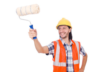 Painter isolated on the white background