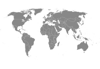 Weltkarte in Grau 40 %