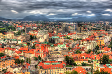 Fototapeta na wymiar View of Ljubljana from the castle - Slovenia