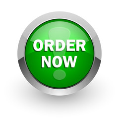 order now green glossy web icon