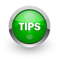 tips green glossy web icon
