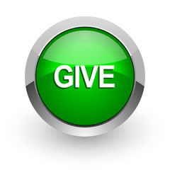 give green glossy web icon