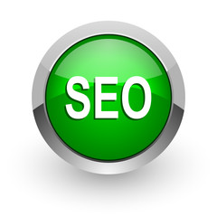 seo green glossy web icon