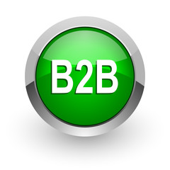 b2b green glossy web icon