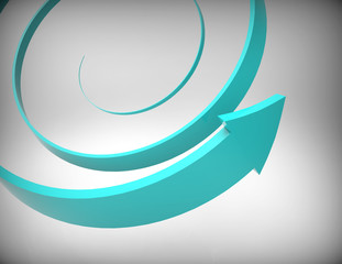 Blue spiral arrow 3D