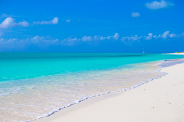 Perfect white beach with turquoise water at beautiful island