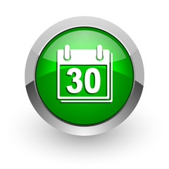 calendar green glossy web icon