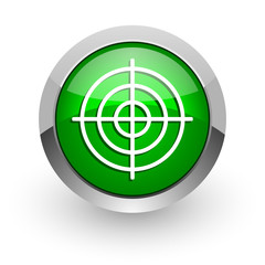 target green glossy web icon