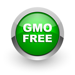 gmo free green glossy web icon