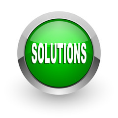 solutions green glossy web icon