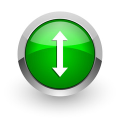 arrow green glossy web icon