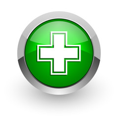 pharmacy green glossy web icon