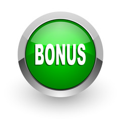 bonus green glossy web icon