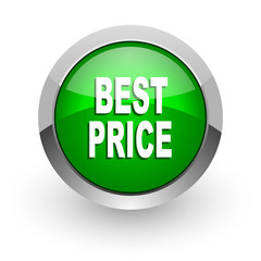 best price green glossy web icon