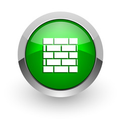 firewall green glossy web icon