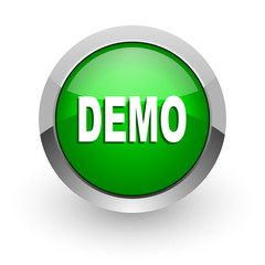 demo green glossy web icon