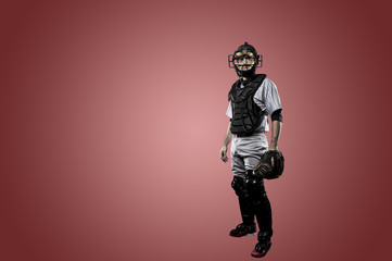 Fototapeta na wymiar Catcher Baseball Player