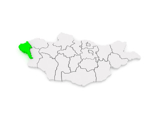 Fototapeta premium Map of Bayan Ulgiy. Mongolia.