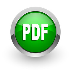 pdf green glossy web icon