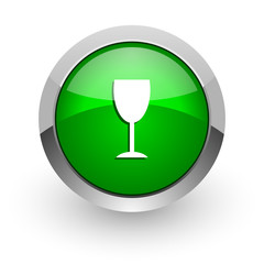 alcohol  green glossy web icon