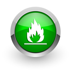 flame green glossy web icon