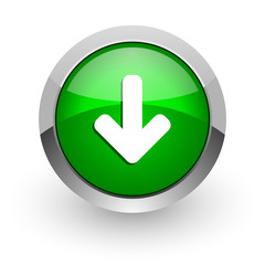 download arrow green glossy web icon