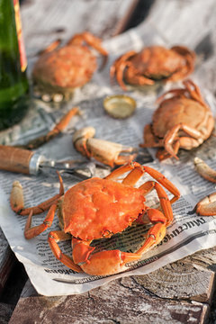 Boiled crabs