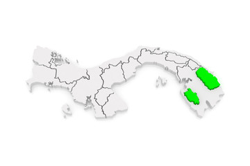 Map of Embera-Vounaan. Panama.