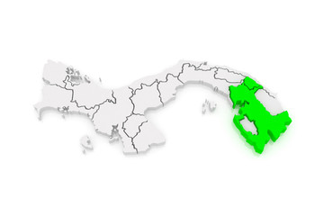 Map of Darien. Panama.