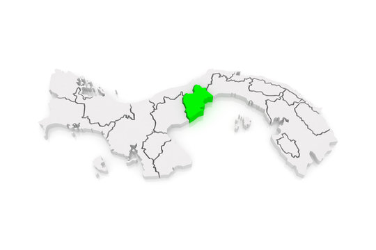 Map of Western Panama. Panama.